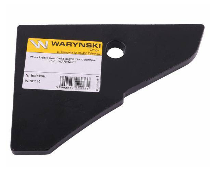 Płoza krótka końcówka prawa Kuhn 761110 WARYŃSKI