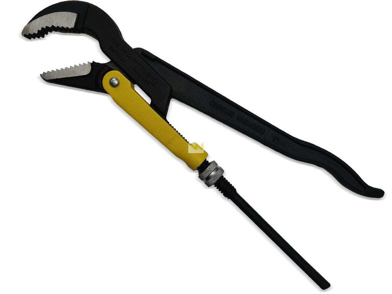 Szczypce nastawne szwedzkie do rur szczęki typ 45° o rozstawie max 40mm długość 330mm Waryński 