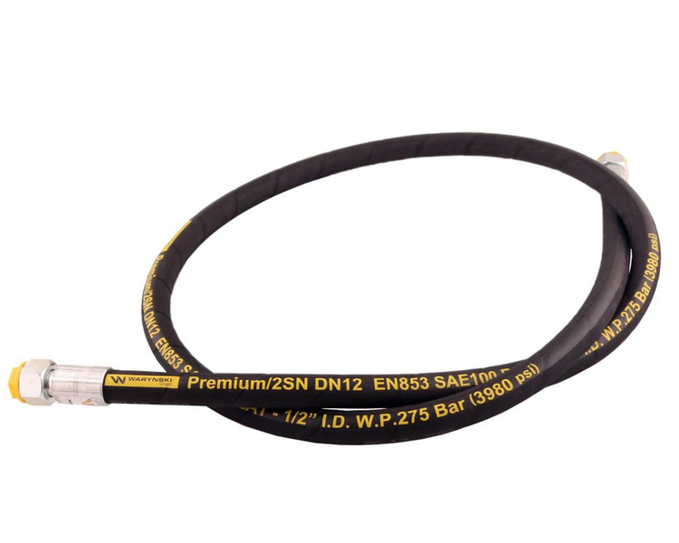 Przewód hydrauliczny 275 bar gwint M22x1.5 proste L-1800mm DN12-2SN 27.5MPa Waryński 