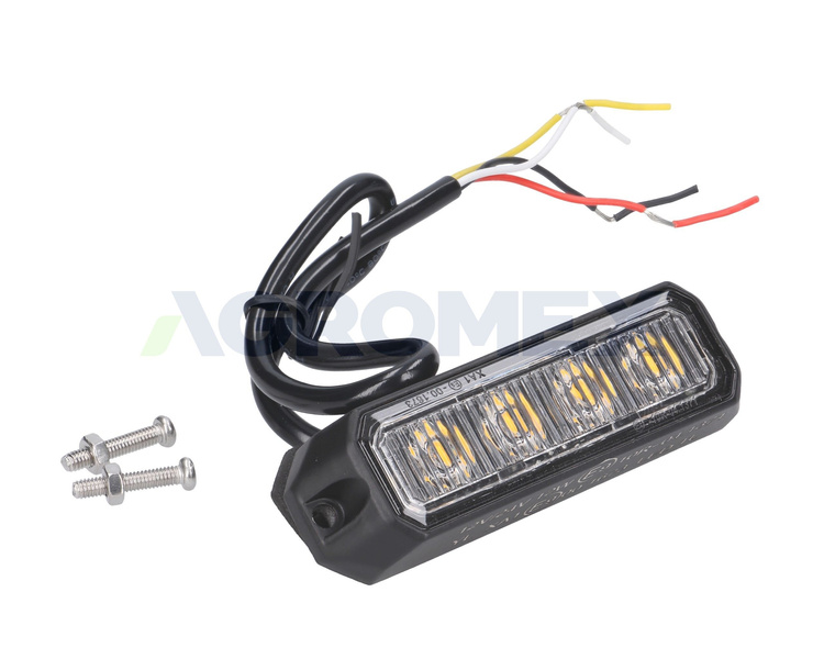 Lampa strobo 4x LED mała pomarańczowa R65 R10
