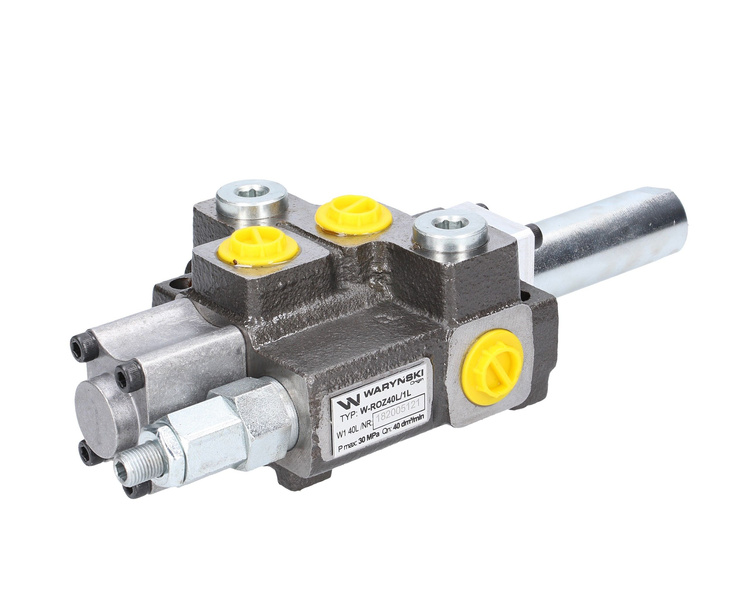 Rozdzielacz hydrauliczny 1-sekcyjny max przepływ 40L sterowany na linkę Waryński 