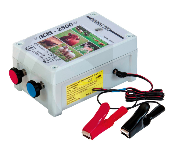Elektryzator 12V AGRI-2500 sieciowo-akumulatorowy