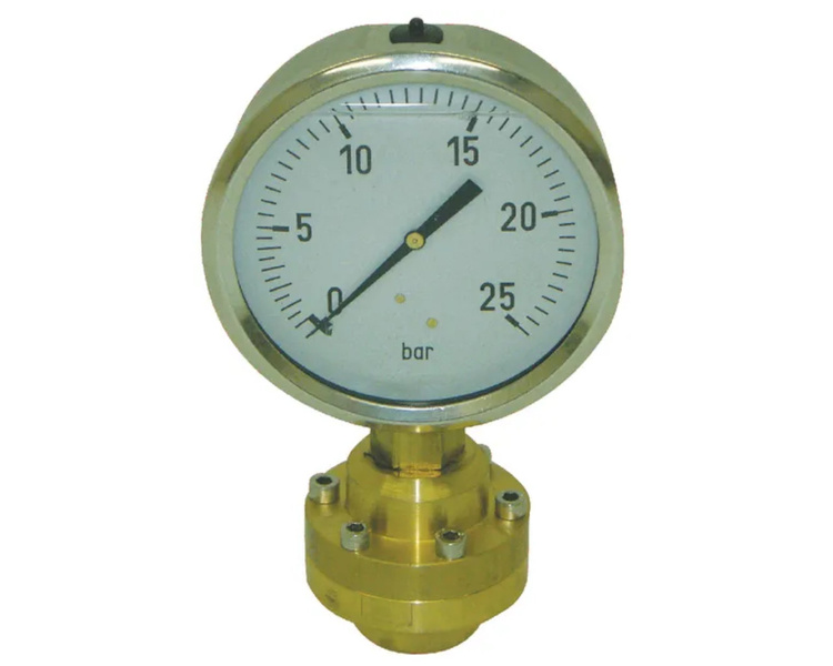 Manometr zbiornika 3/4" 100 mm 25 BAR przyłącze dolne