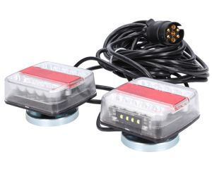 Zestaw lamp LED do przyczepy na magnes + przewód 7,5m