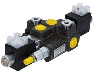 Rozdzielacz hydrauliczny 1-sekcyjny 50l sterowany elektrycznie 12V DC Waryński