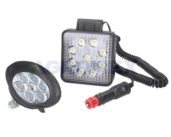 Lampa robocza na magnes z wyłącznikiem 9x LED 27W 2200lm IP67