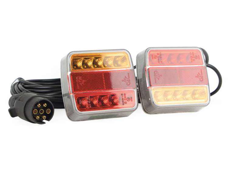 Lampy zespolone tylne LED przyczepy 4 funkjce kabel 7,5m na magnes TT TECHNOLOGY
