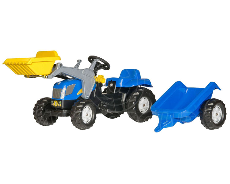 Traktor na pedały New Holland z przyczepą i ładowaczem Rolly Toys 023929